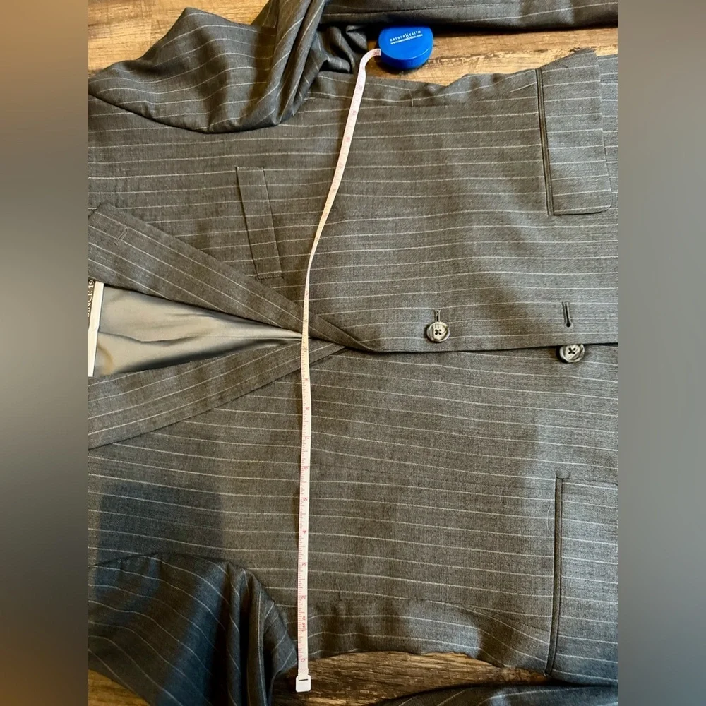 Jos. A. Bank Charcoal Pinstripe Suit (with Pants)